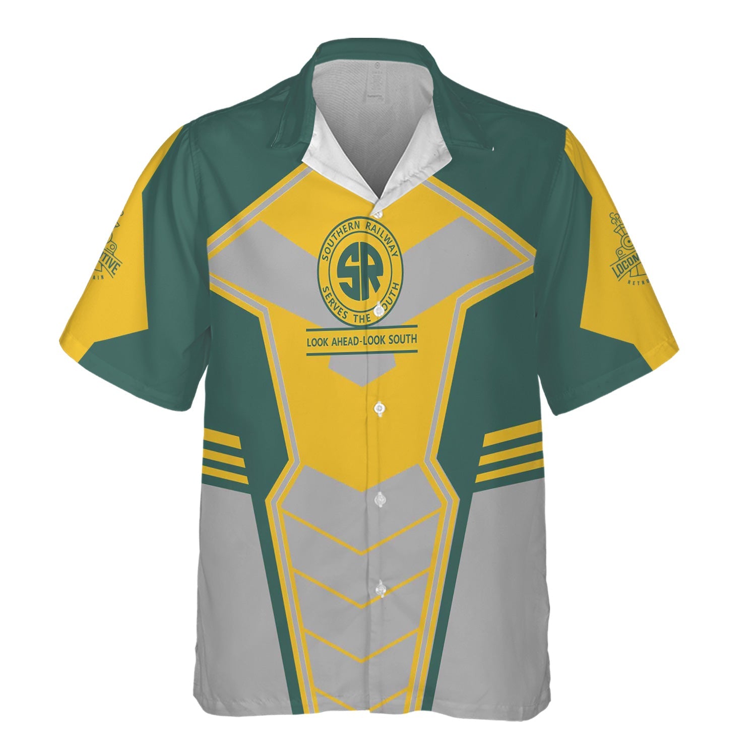 Railspirit Personalized Southern Railway U.S Hawaiian Shirt Engine-Inspired Style SOU Train Shirt for Railroad Fanatic