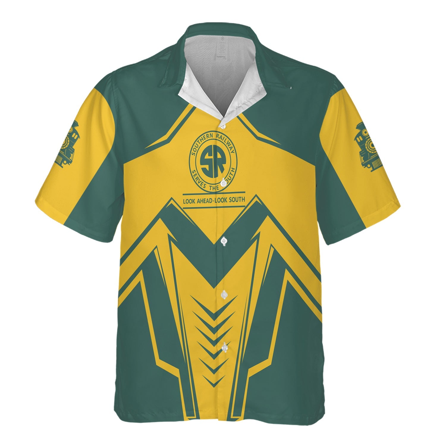 Railspirit Personalized Southern Railway U.S Hawaiian Shirt Railway Trainspotter Style SOU Shirt Gift Idea For Foamers