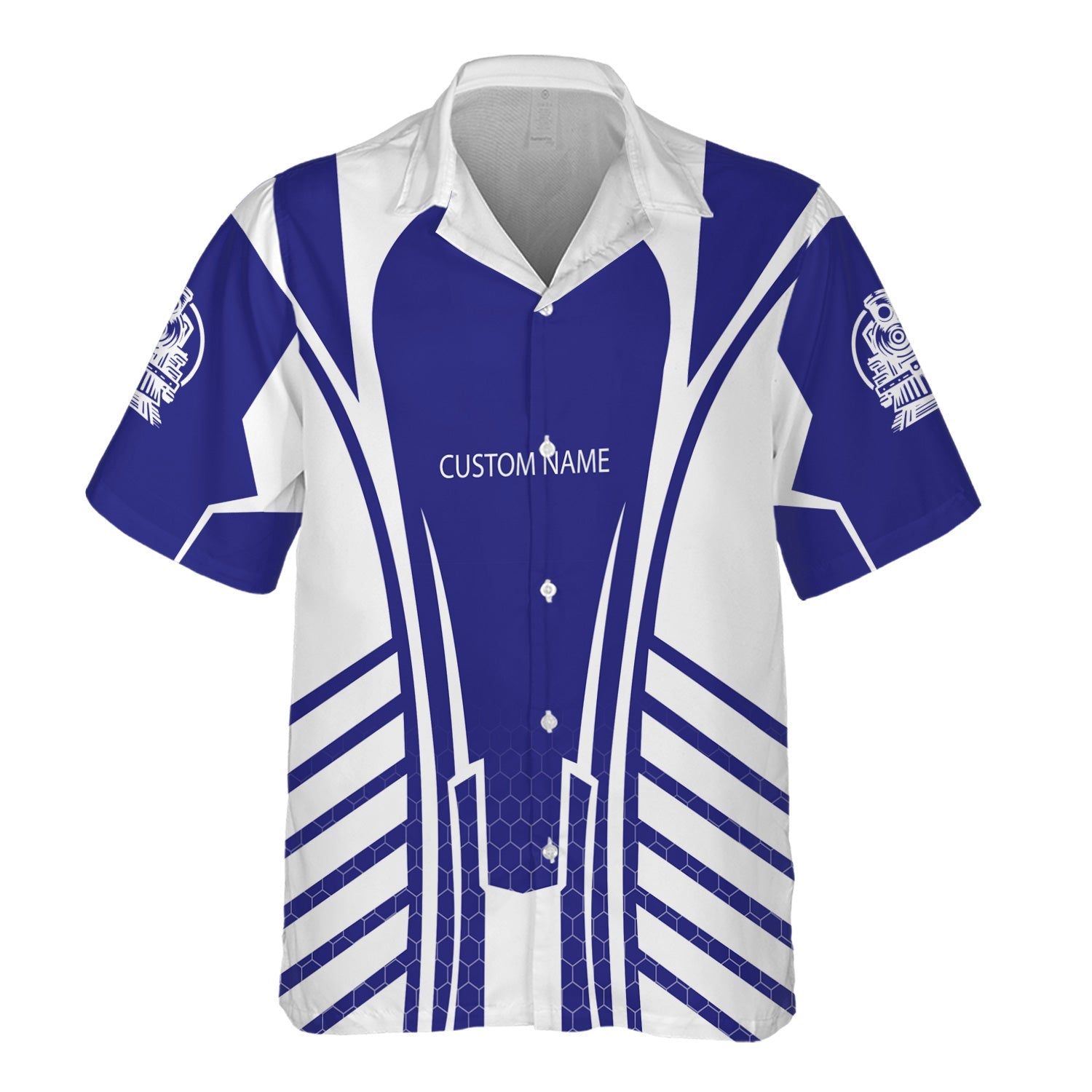 Railspirit Personalized Santa Fe ATSF Railway Hawaiian Shirt Striped Railroad Style Atchison, Topeka and Santa Fe Train Shirt All Over Print