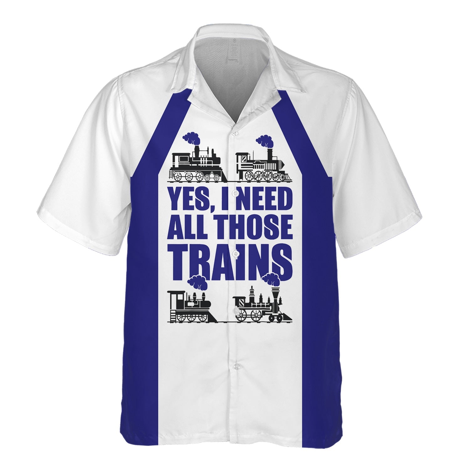 Railspirit Custom Name Santa Fe Railway Hawaiian Shirt Yes I Need All Those Train Atchison, Topeka and Santa Fe Railway Printed Shirt