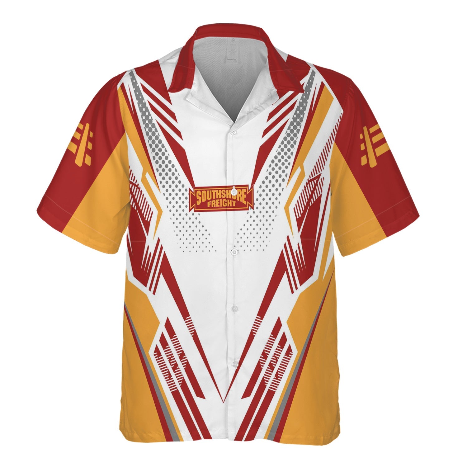 Railspirit Personalized Chicago South Shore and South Bend Railroad Hawaiian Shirt Railroad Tribute Design Train Shirt for Train Lovers