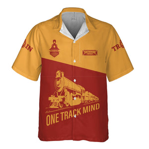 Railspirit Personalized Chicago South Shore and South Bend Railroad Hawaiian Shirt One Track Mind  Unisex Train Shirt Gift Idea For Train Lover