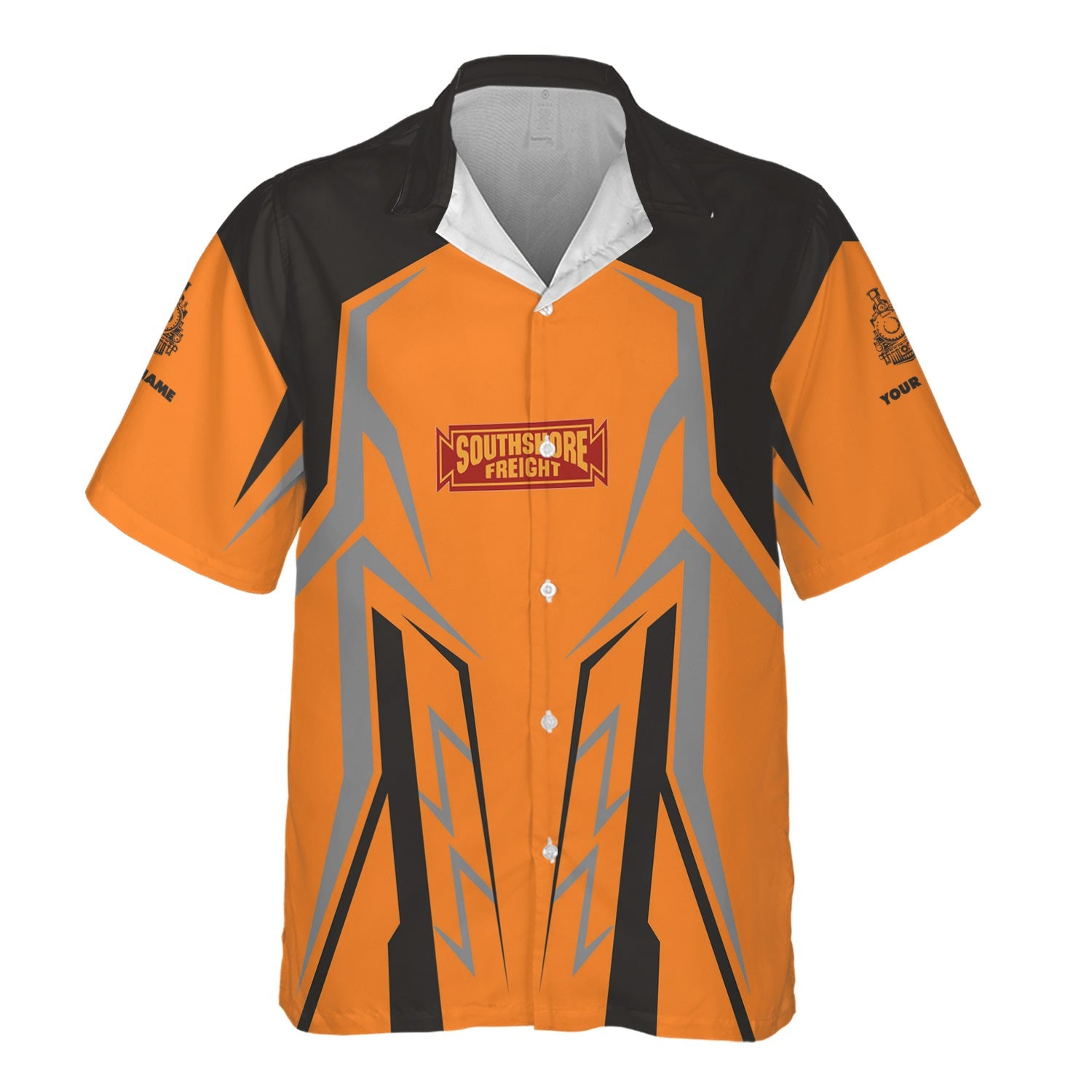 Railspirit Personalized Chicago South Shore and South Bend Railroad Hawaiian Shirt Futuristic Design with Custom Job Train Shirt