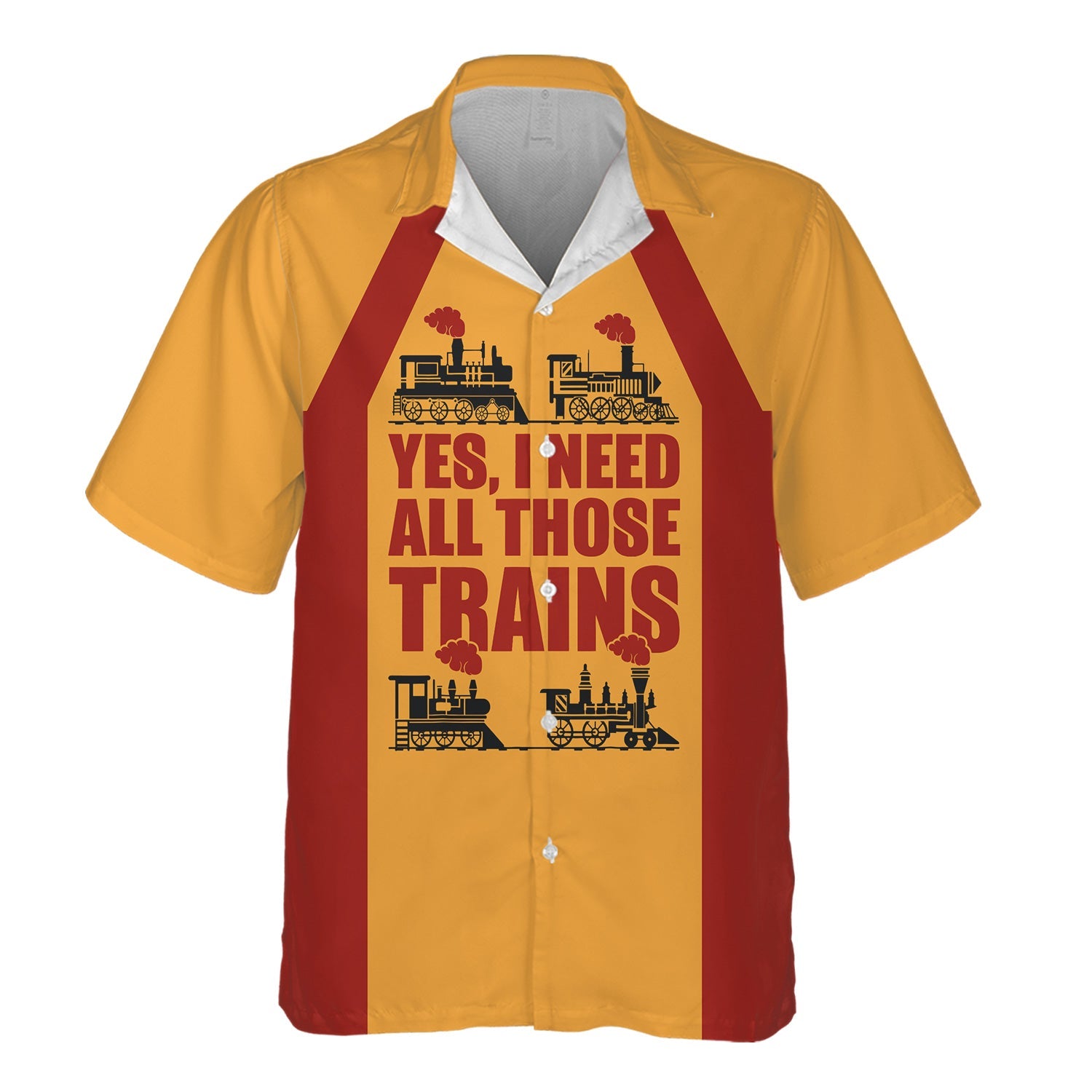 Railspirit Custom Name Chicago South Shore and South Bend Railroad Hawaiian Shirt Yes I Need All Those Train Printed Shirt