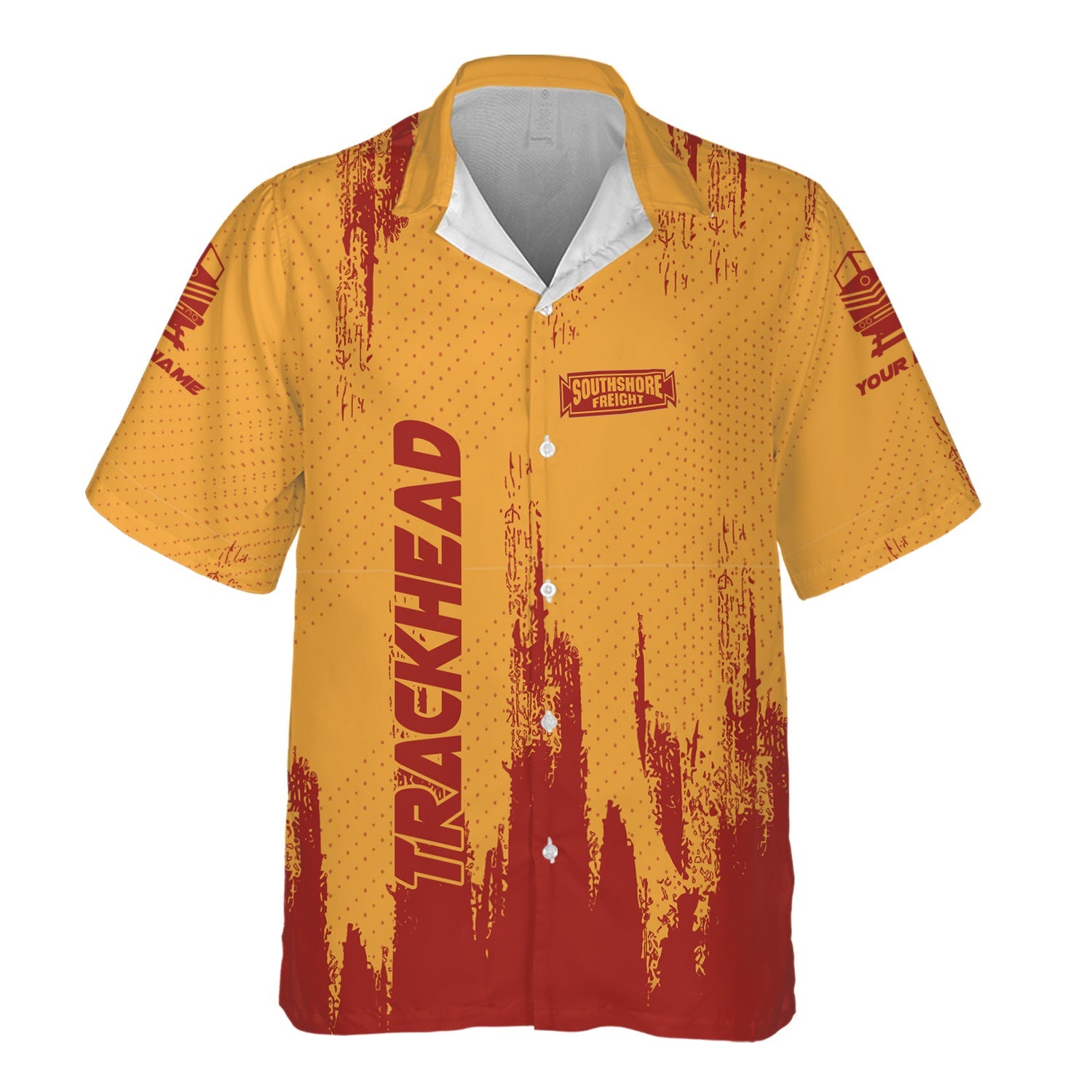 Railspirit Personalized Chicago South Shore and South Bend Railroad Hawaiian Shirt Paint Impact Design Train Shirt for Trackhead