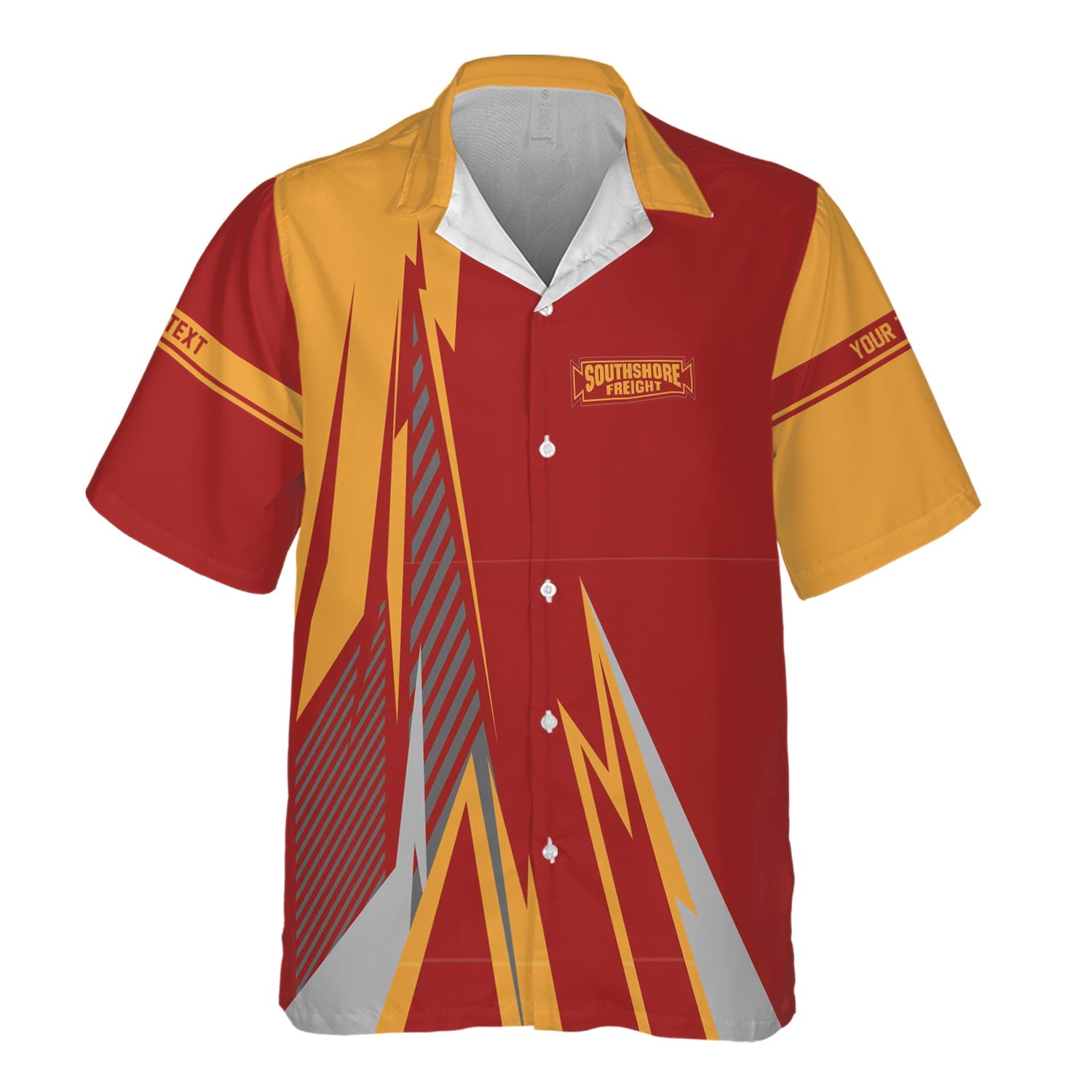 Railspirit Personalized Chicago South Shore and South Bend Railroad Hawaiian Shirt Lightning-Inspired Railway Style Shirt For Train Lovers