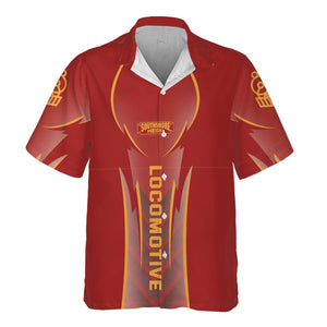 Railspirit Personalized Chicago South Shore and South Bend Railroad Hawaiian Shirt Striking Line Style Train Shirt For Locomotive Lovers
