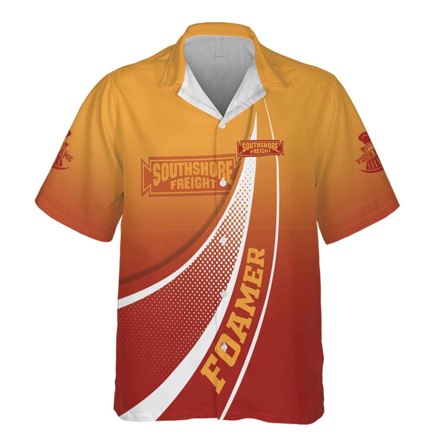 Railspirit Personalized Chicago South Shore and South Bend Railroad Hawaiian Shirt Railway-Themed Style Shirt Gift Idea For Trainspotter