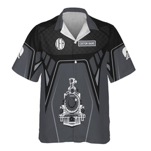 Railspirit Personalized Union Electric Railway Hawaiian Shirt Steam Locomotive Engine Graphic Train Shirt All Over Print