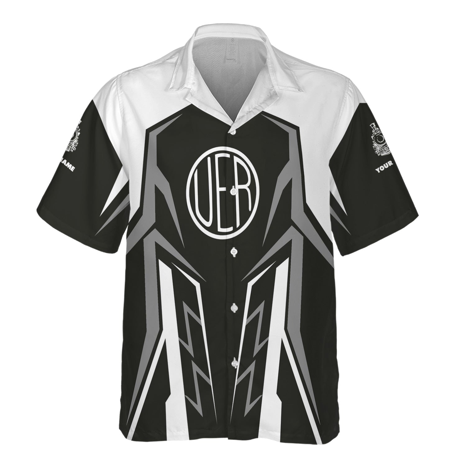 Railspirit Personalized Union Electric Railway Hawaiian Shirt Futuristic Design with Custom Job Train Shirt