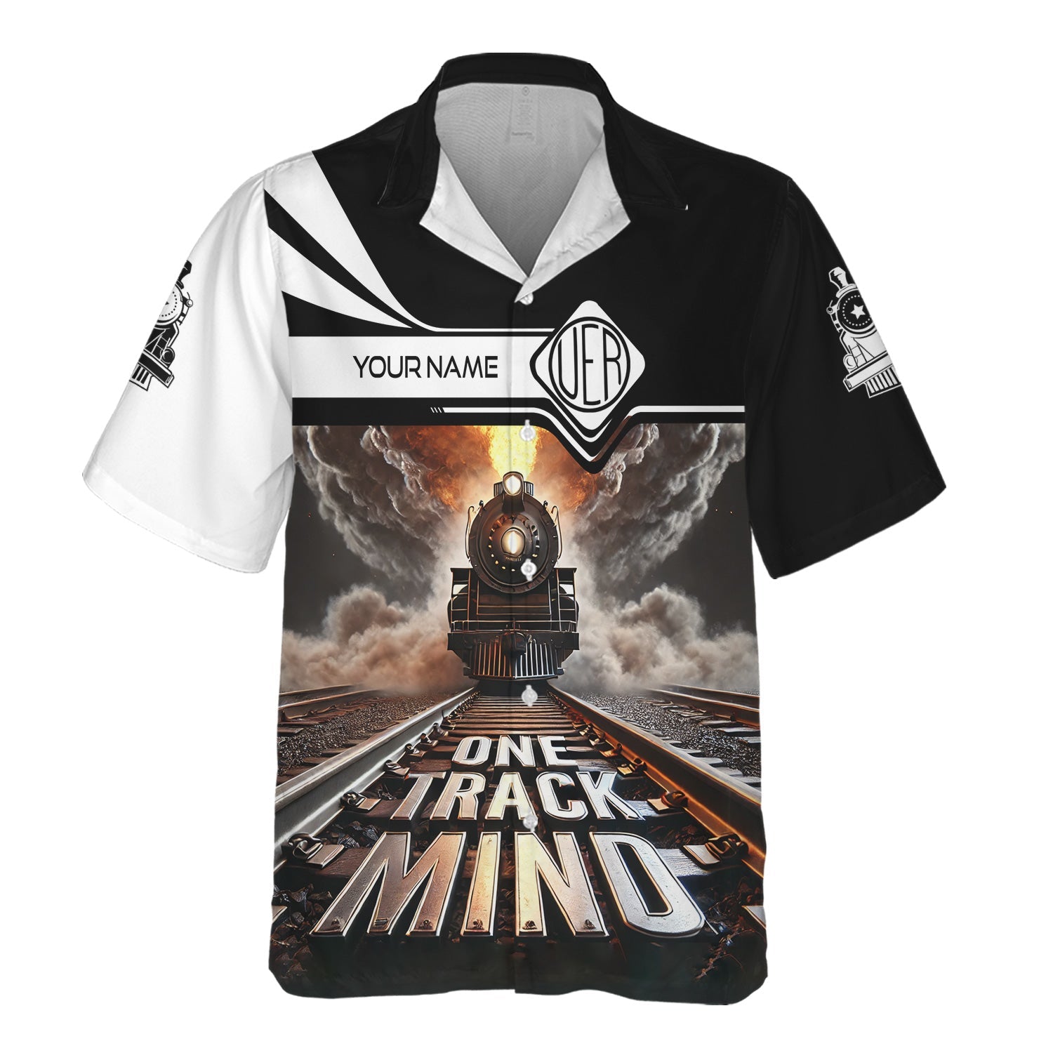 Railspirit Personalized Union Electric Railway Hawaiian Shirt One Track Mind Train Printed Shirt