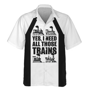 Railspirit Custom Name Union Electric Railway Hawaiian Shirt Yes I Need All Those Train Printed Shirt
