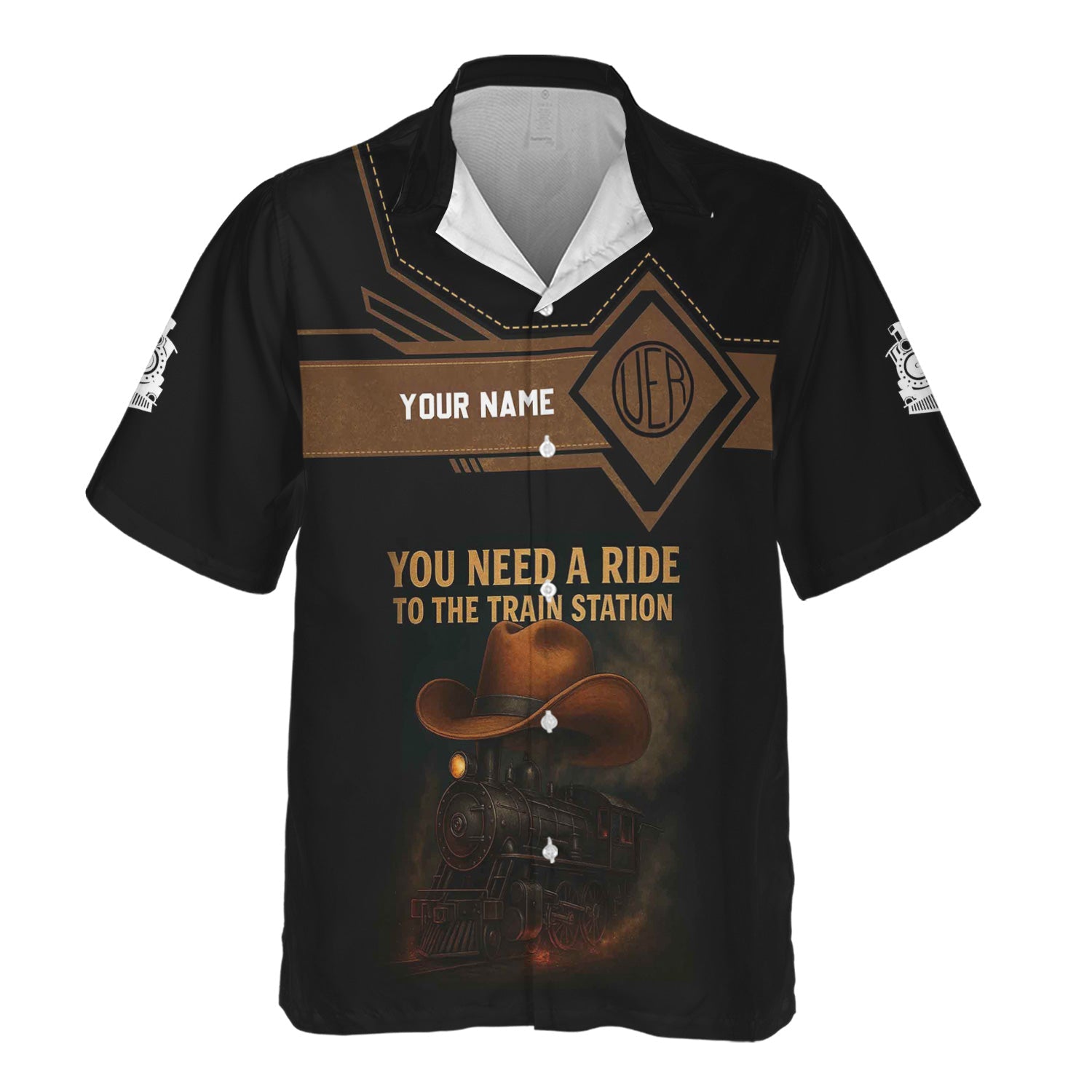 Railspirit Personalized Union Electric Railway Hawaiian Shirt You Need A Ride To The Train Station Shirt For Train Lovers