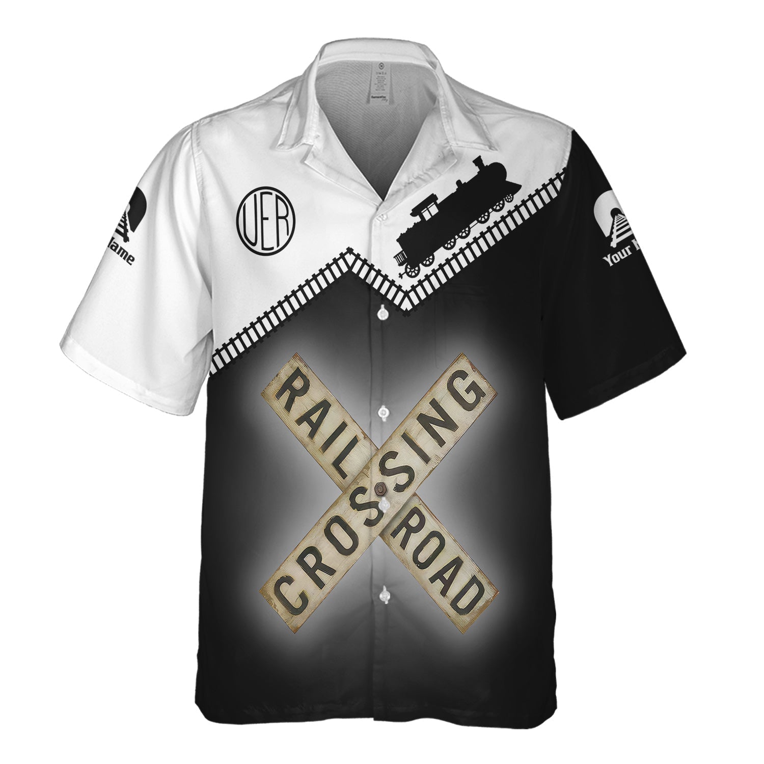 Railspirit Personalized Union Electric Railway Hawaiian Shirt Railroad Crossing Printed Train Track Shirt