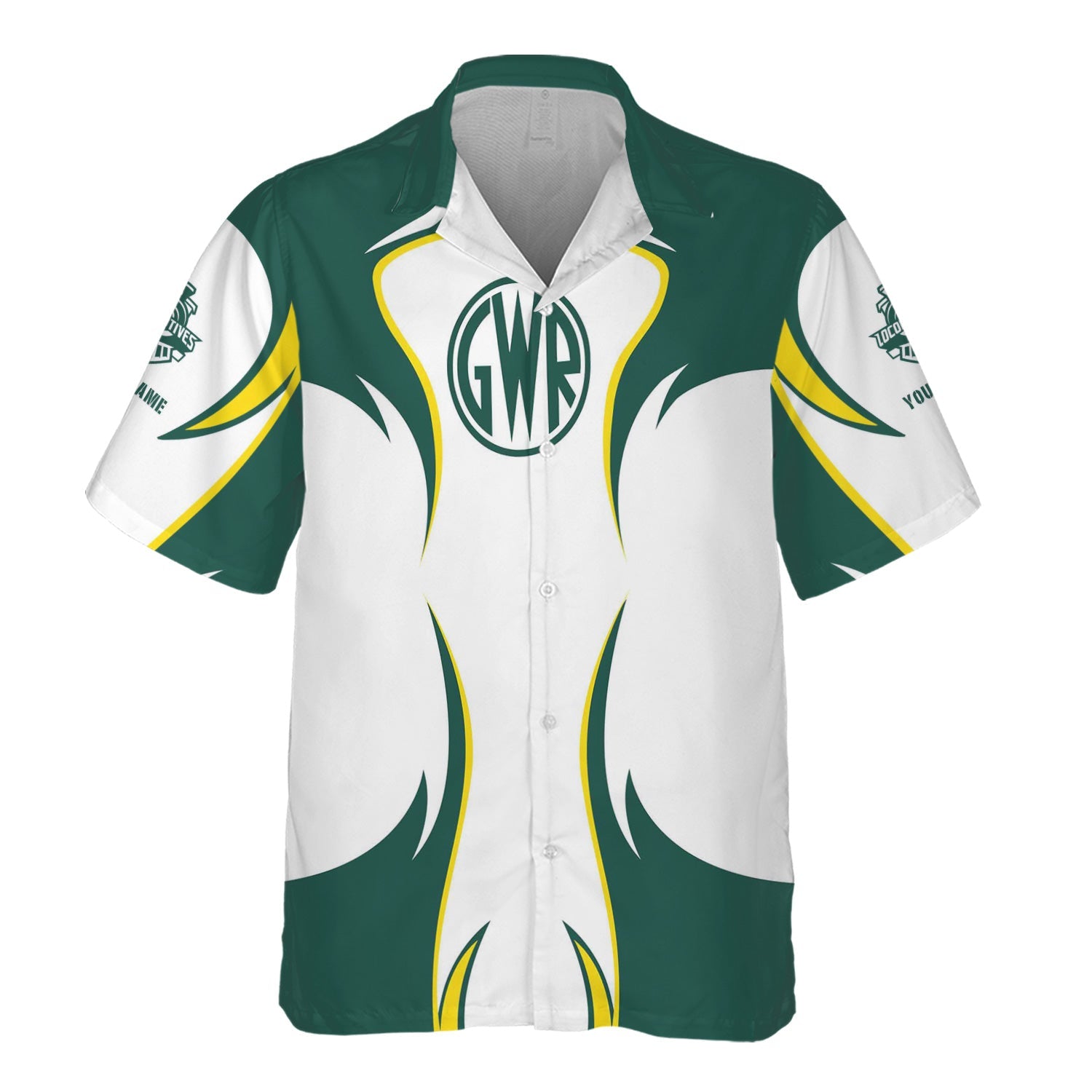 Railspirit Personalized Great Western Railway Hawaiian Shirt Distinctive Flame Style Shirt For Steam Engine Addict