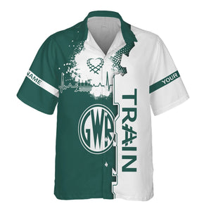Railspirit Personalized Great Western Railway Hawaiian Shirt Engine Heartbeat and Track Love Style Shirt Gift Idea For Train Lovers