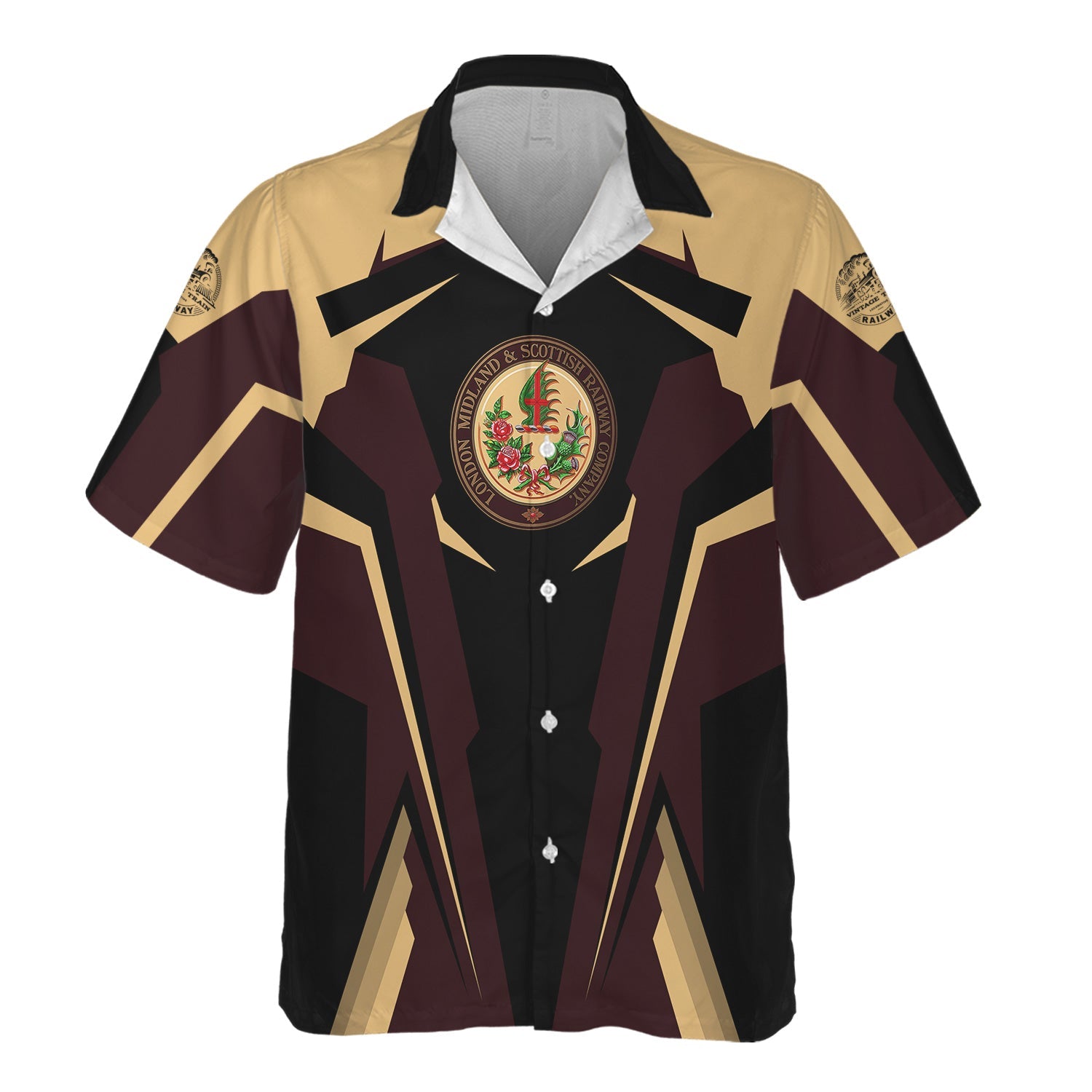 Railspirit Personalized London, Midland and Scottish Railway Hawaiian Shirt Strong Line Style Train Unisex Shirt All Over Print