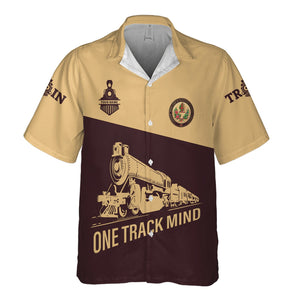 Railspirit Personalized London, Midland and Scottish Railway Hawaiian Shirt One Track Mind Unisex Train Shirt Gift Idea For Train Lover