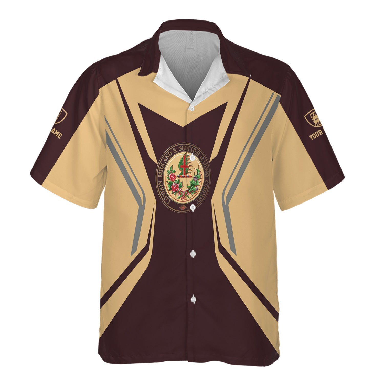 Railspirit Personalized London, Midland and Scottish Railway Hawaiian Shirt Unique Style with Custom Job Train Shirt