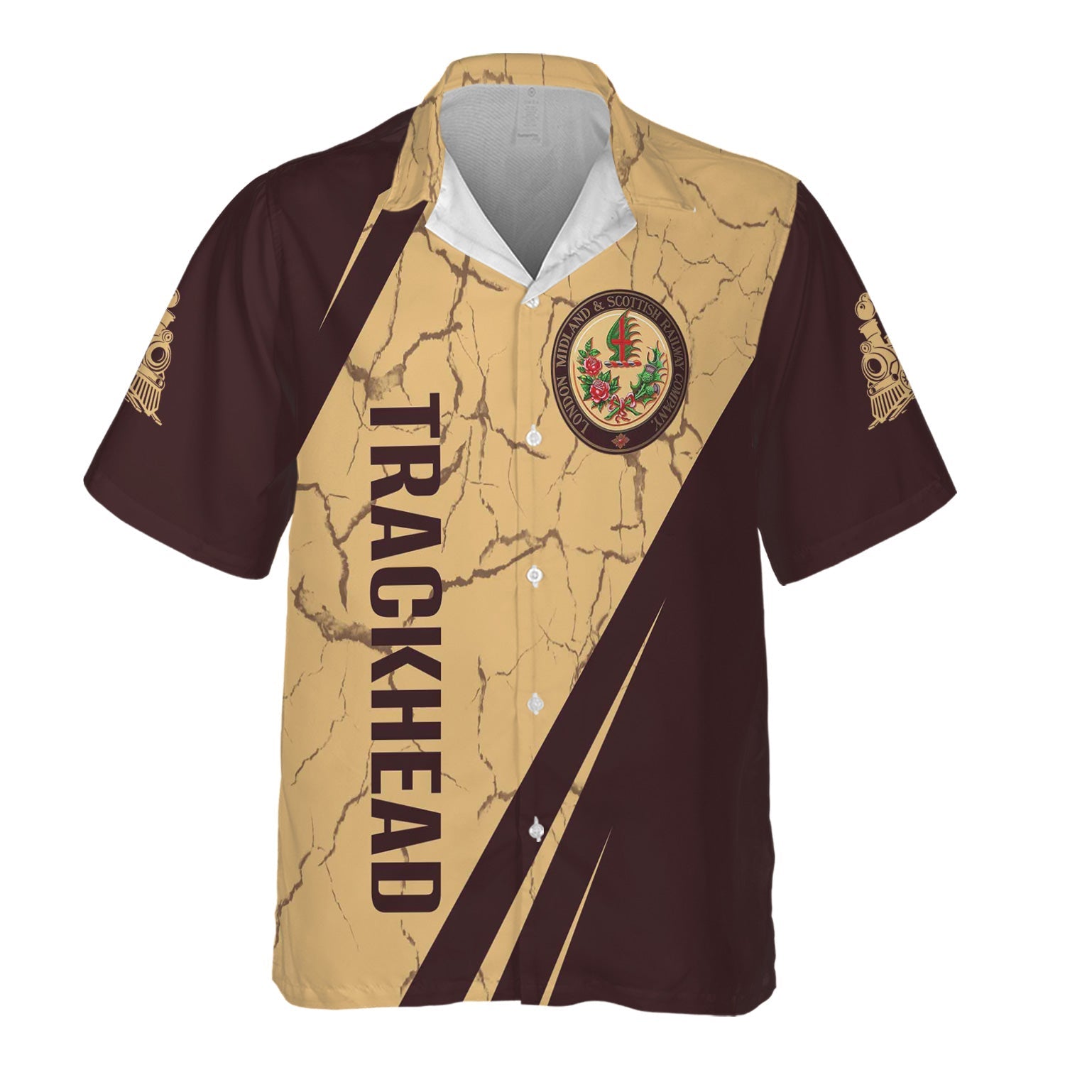 Railspirit Personalized London, Midland and Scottish Railway Hawaiian Shirt Crackle Texture Style Shirt For Trackhead