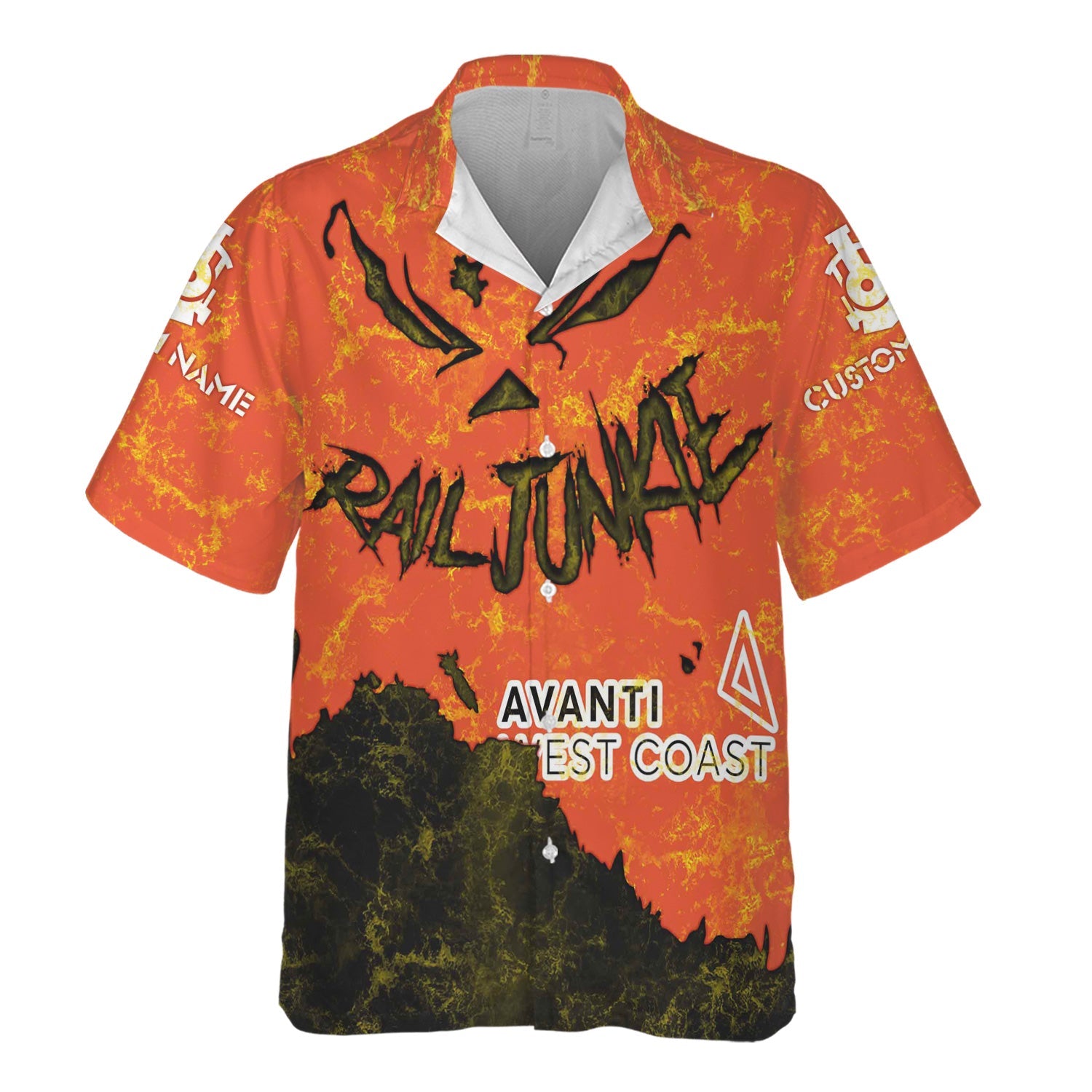 Railspirit Personalized Avanti West Coast Hawaiian Shirt Torn Graphic Style Train Shirt For Rail Junkie
