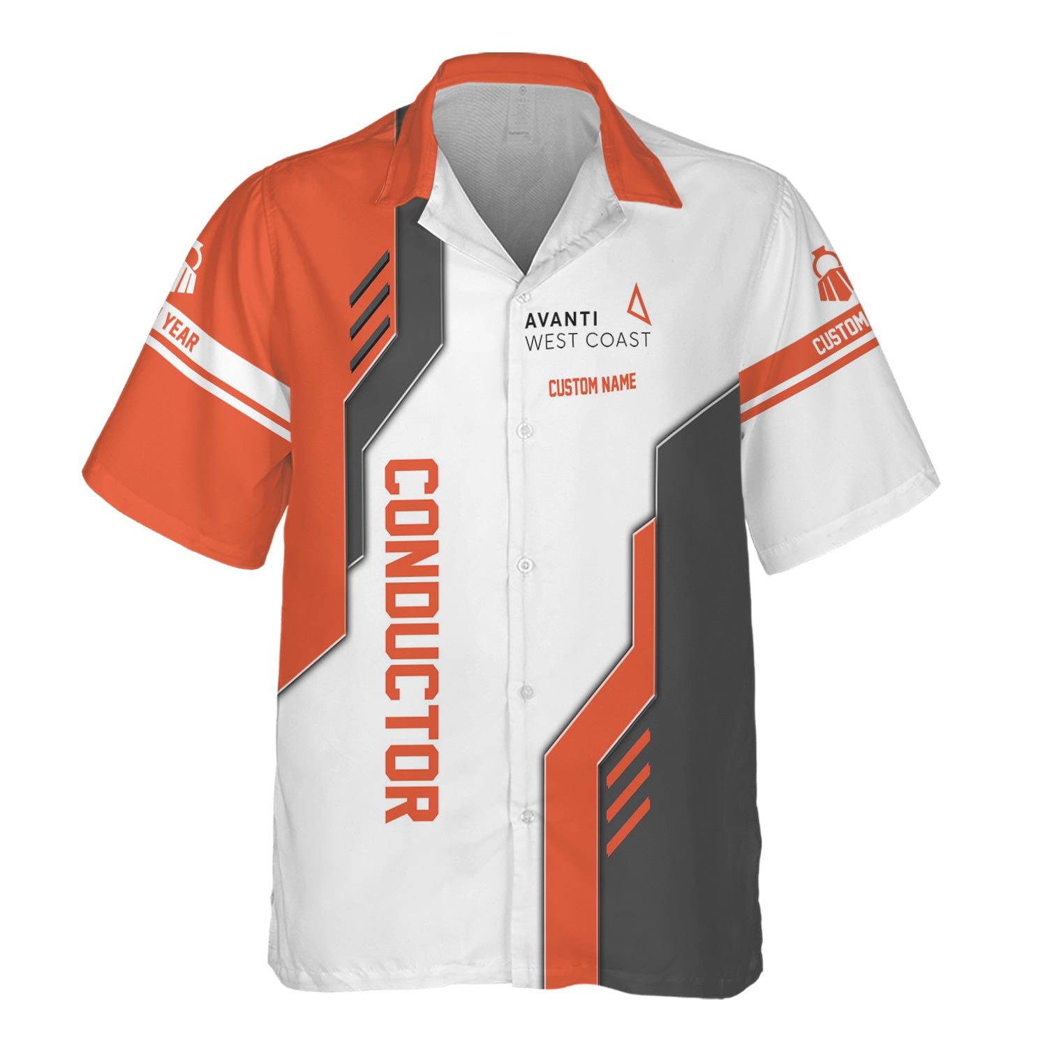 Railspirit Personalized Avanti West Coast Hawaiian Shirt Unique Railway Style with Custom Job Train Shirt