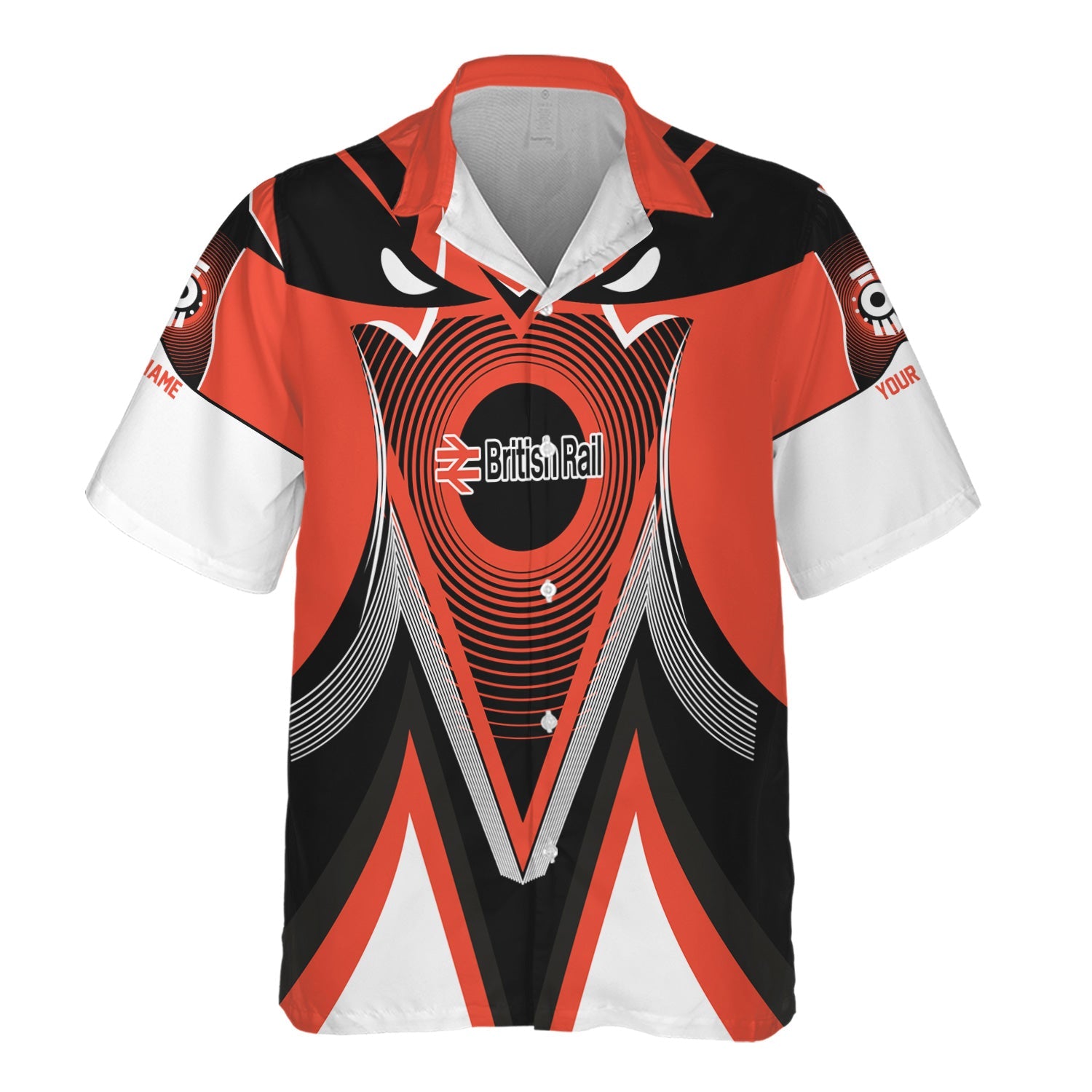 Railspirit Personalized British Railway Hawaiian Shirt Vibrant Graphic Pattern Shirt For Train Enthusiasts