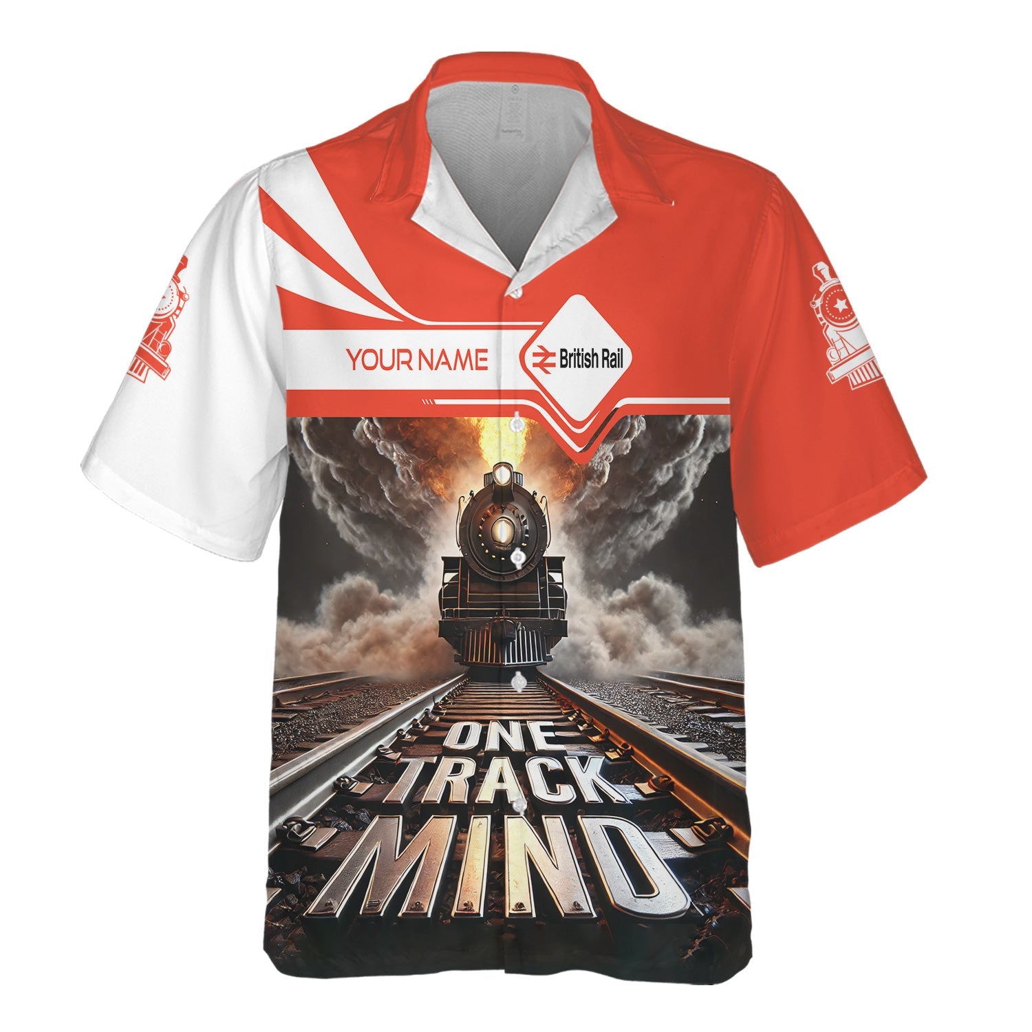 Railspirit Personalized British Railway Hawaiian Shirt One Track Mind Train Printed Shirt