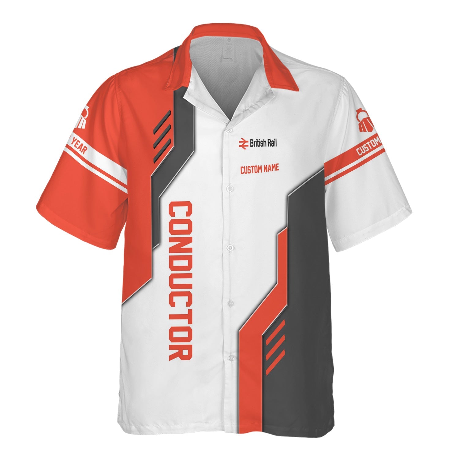 Railspirit Personalized British Railway Hawaiian Shirt Unique Railway Style with Custom Job Train Shirt