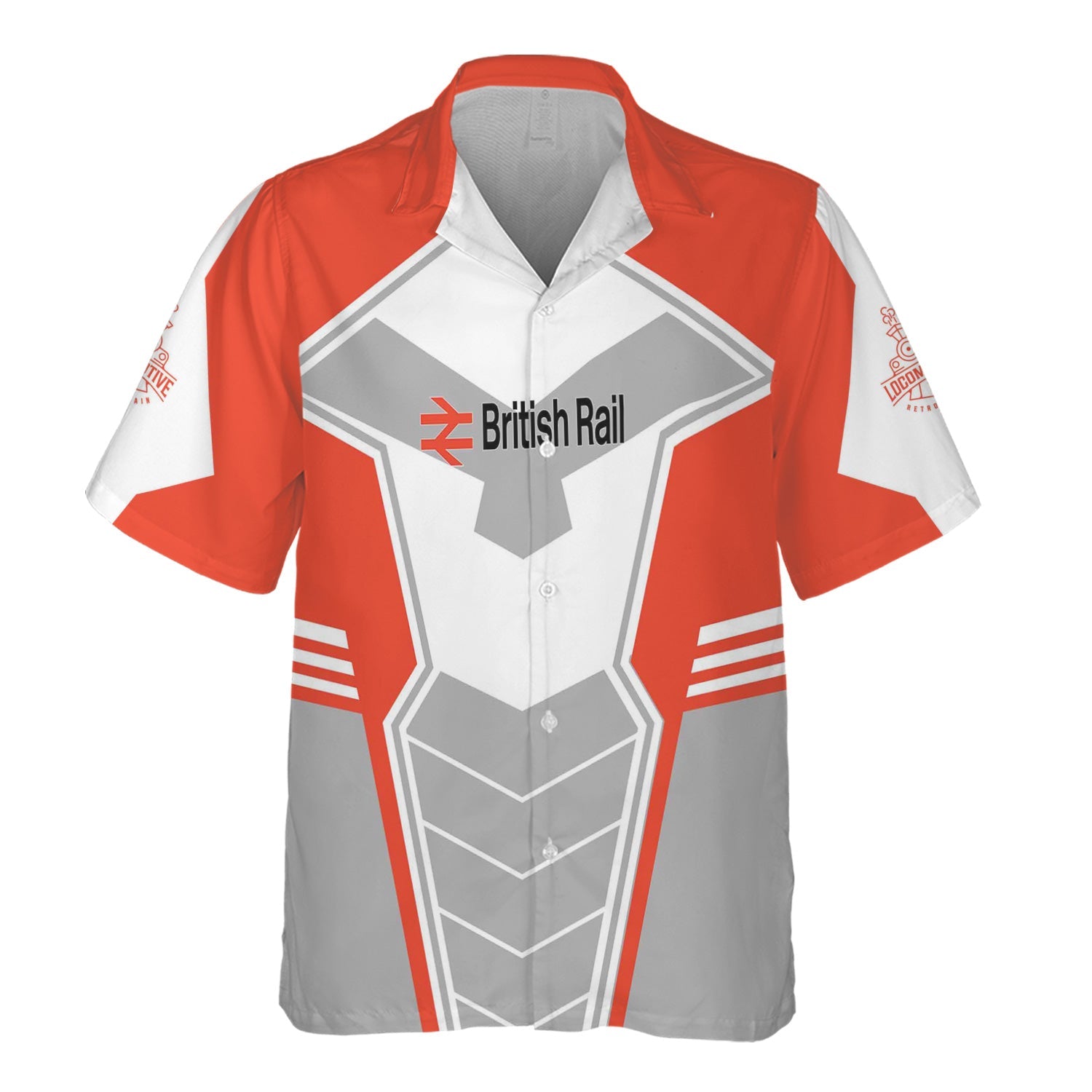 Railspirit Personalized British Railway Hawaiian Shirt Engine-Inspired Style Train Shirt for Railroad Fanatic