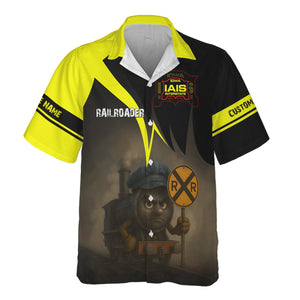 Railspirit Personalized Iowa Interstate Railroad Hawaiian Shirt Angry Train IAIS Hawaiian Shirt Gift Idea For Train Lover