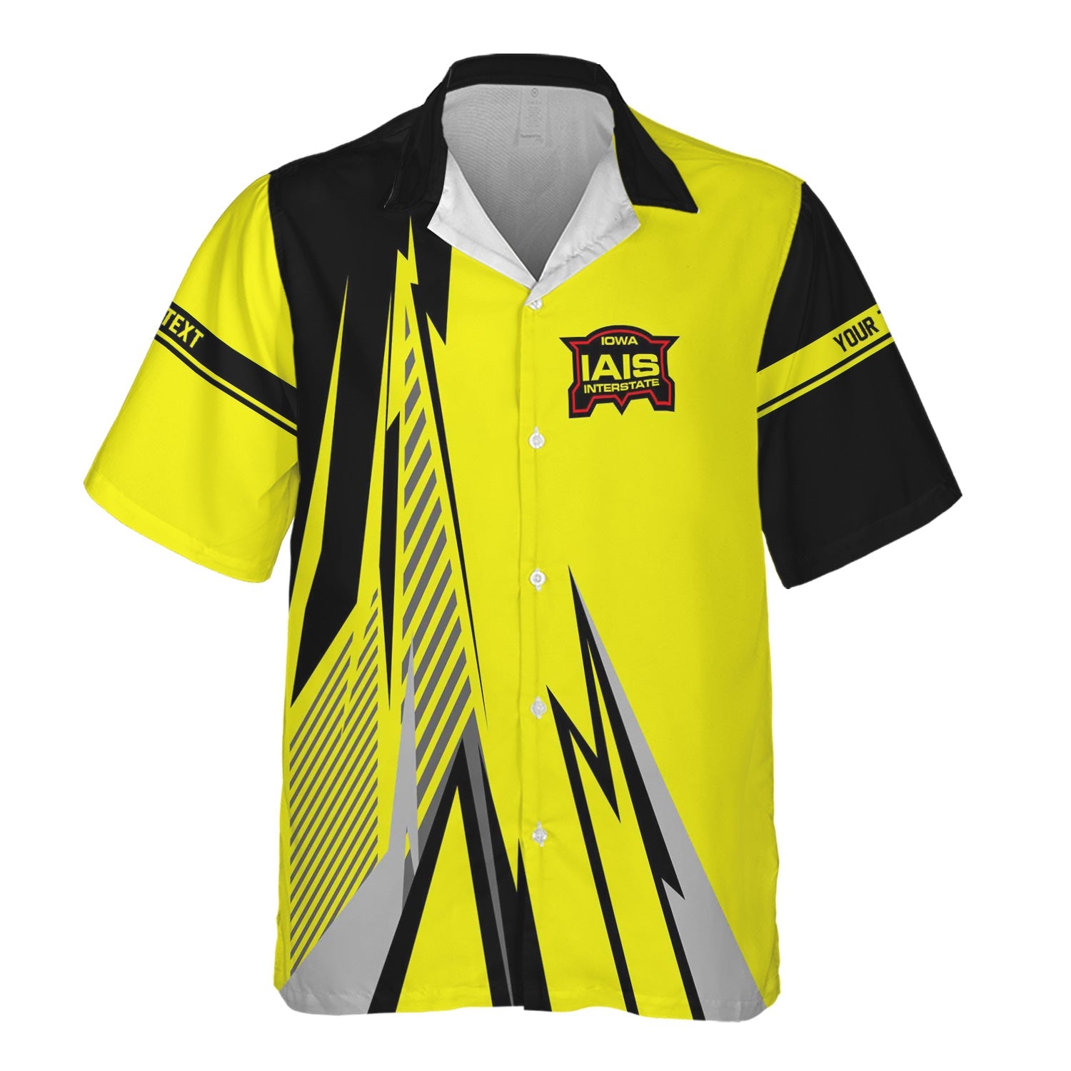 Railspirit Personalized Iowa Interstate Railroad Hawaiian Shirt Lightning-Inspired Railway Style IAIS Shirt For Train Lovers