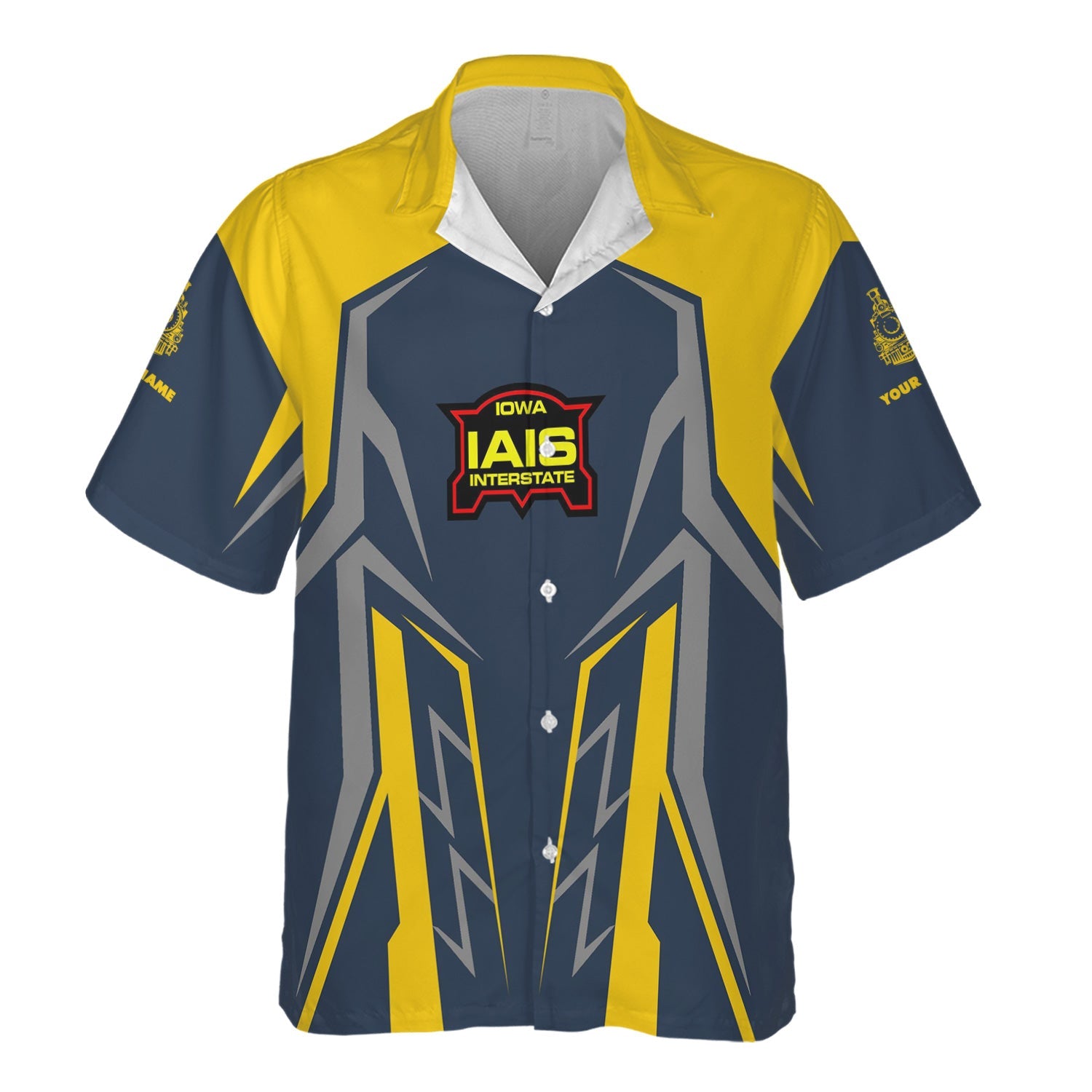 Railspirit Personalized Iowa Interstate Railroad Hawaiian Shirt Futuristic Design with Custom Job IAIS Train Shirt