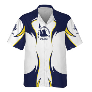 Railspirit Personalized Jersey Central Railroad Hawaiian Shirt Distinctive Flame Style CNJ Shirt For Steam Engine Addict