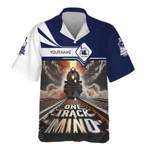 Railspirit Personalized CNJ Jersey Central Railroad Hawaiian Shirt One Track Mind Train Printed Shirt