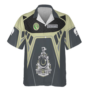 Railspirit Personalized Virginia & Truckee Railroad Hawaiian Shirt Steam Locomotive Engine Graphic Train Shirt All Over Print