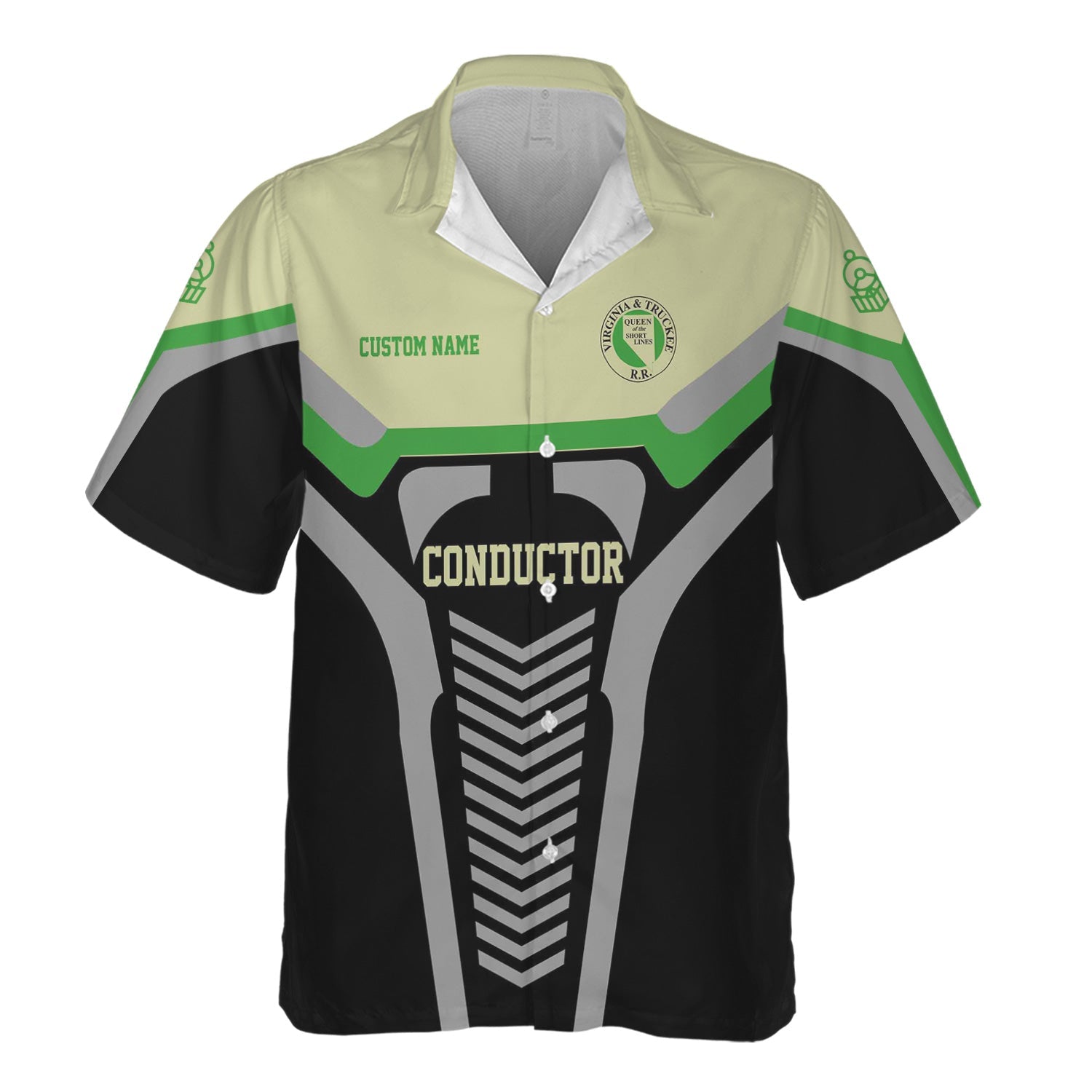 Railspirit Personalized Virginia & Truckee Railroad Hawaiian Shirt Track-Inspired with Custom Job Position Train Shirt