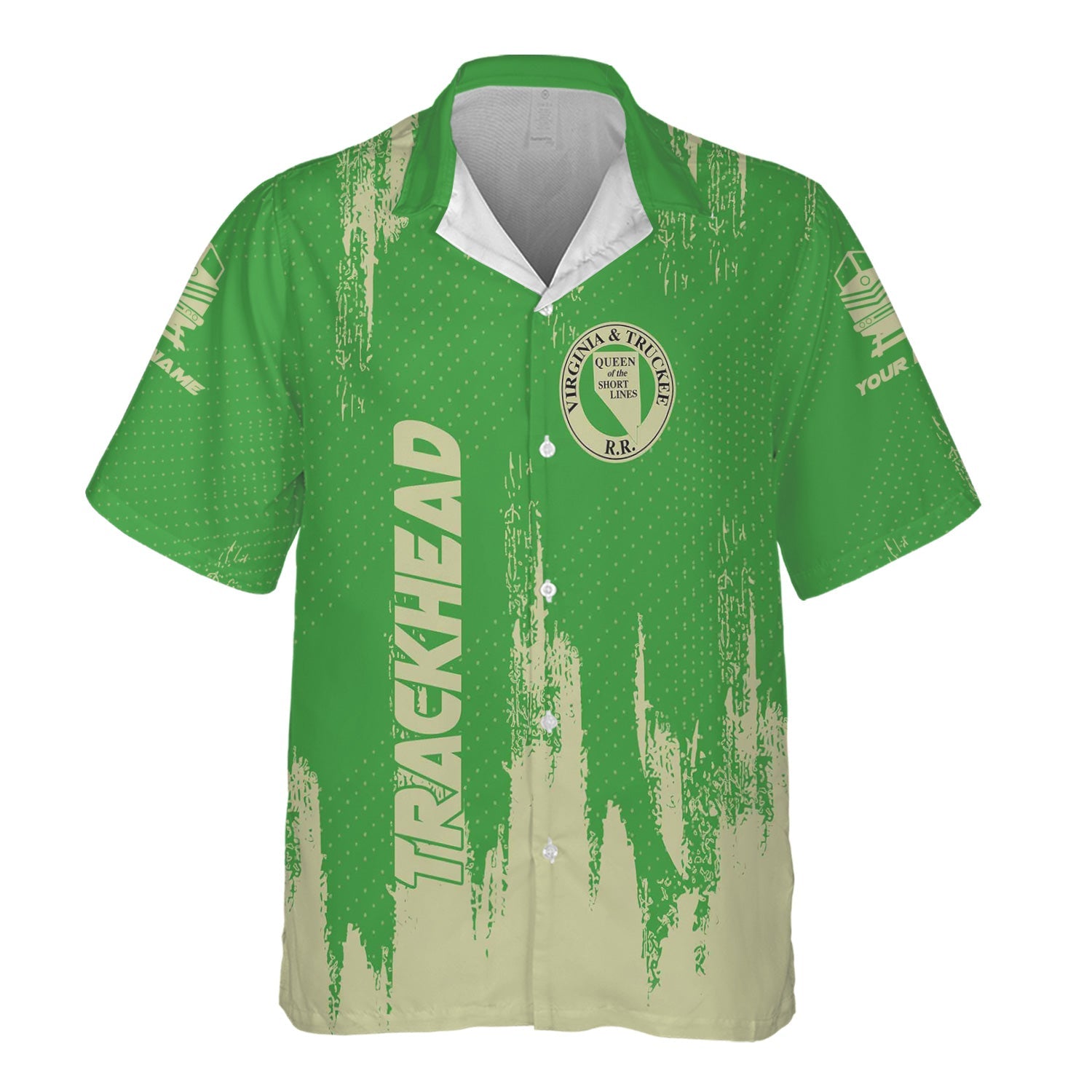 Railspirit Personalized Virginia & Truckee Railroad Hawaiian Shirt Paint Impact Design Train Shirt for Trackhead