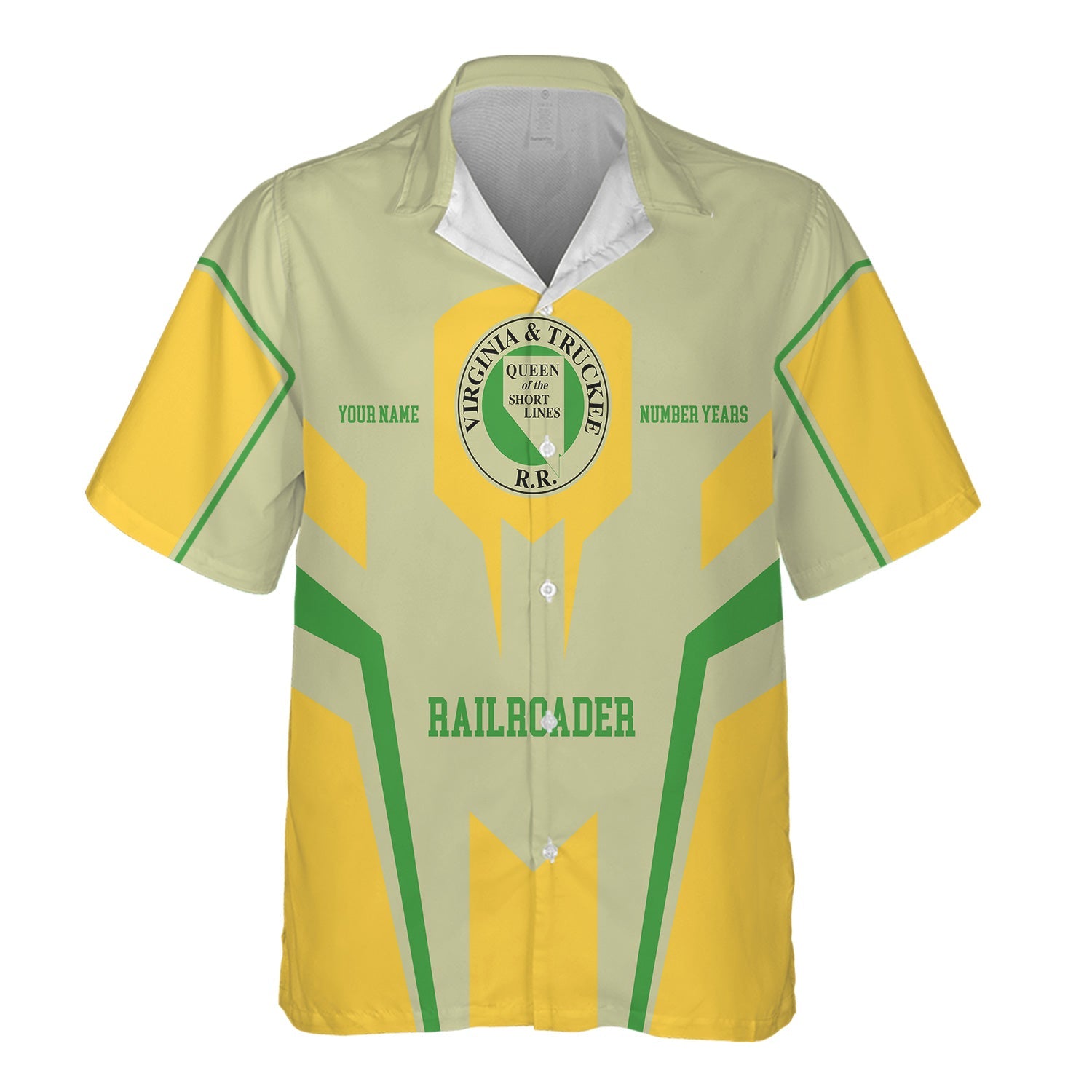 Railspirit Personalized Virginia & Truckee Railroad Hawaiian Shirt Custom Year Railroader Shirt Gift Idea For Train Lover