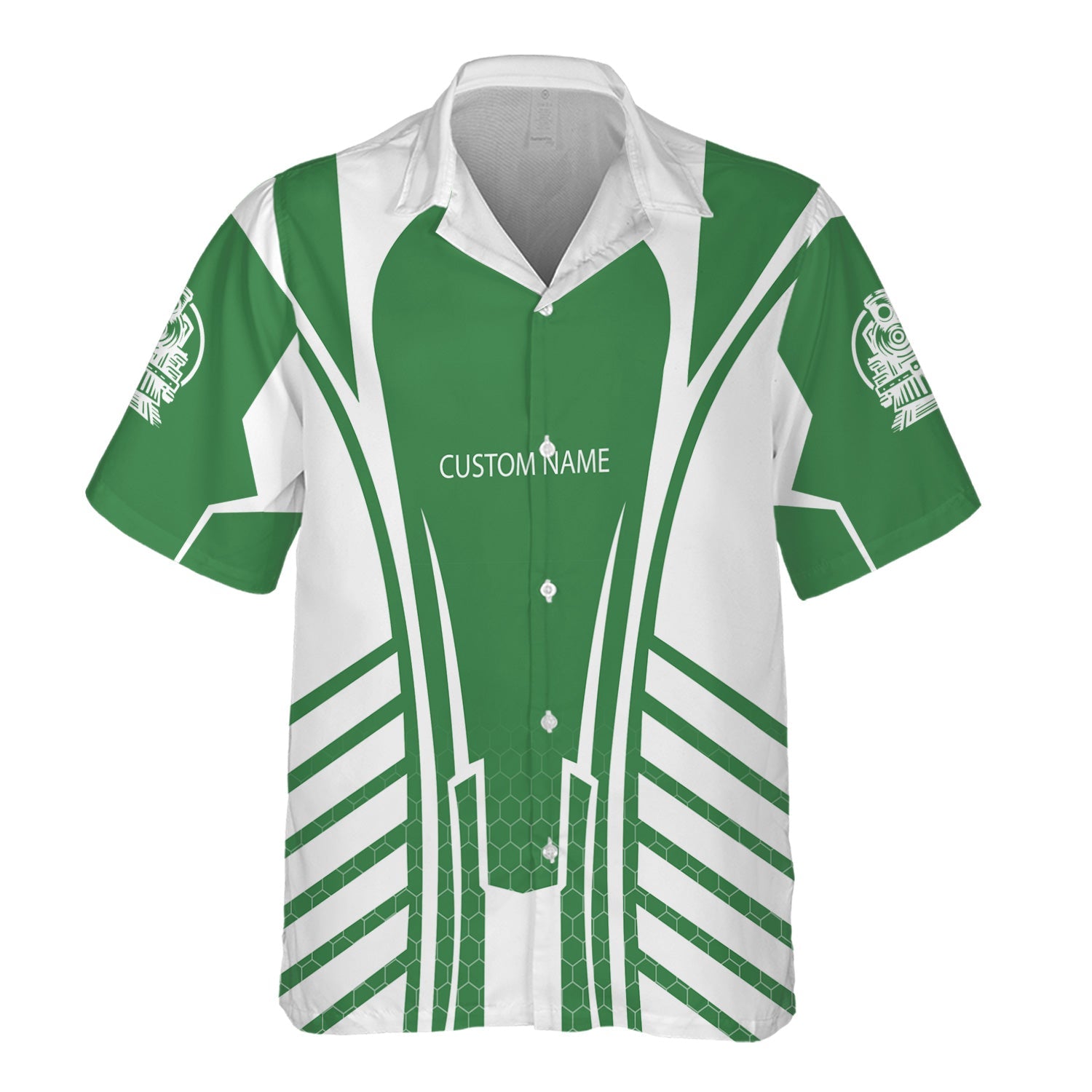 Railspirit Personalized Burlington Northern Railroad Hawaiian Shirt Striped Railroad Style Train Shirt All Over Print