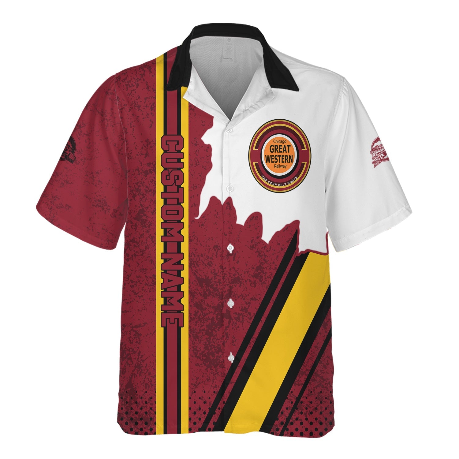 Railspirit Personalized Chicago Great Western Railroad Hawaiian Shirt All Over Printed Unisex Shirt