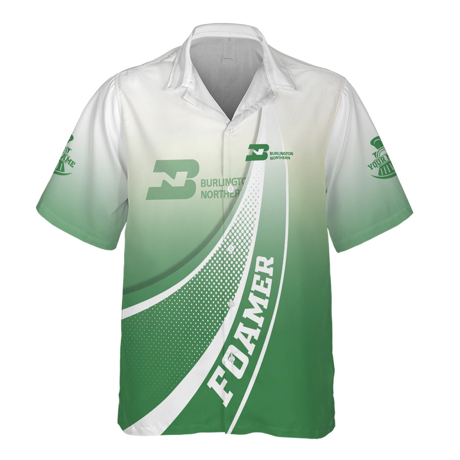 Railspirit Personalized Burlington Northern Railroad Hawaiian Shirt Railway-Themed Style Shirt Gift Idea For Trainspotter