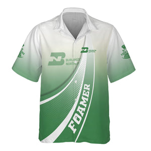 Railspirit Personalized Burlington Northern Railroad Hawaiian Shirt Railway-Themed Style Shirt Gift Idea For Trainspotter