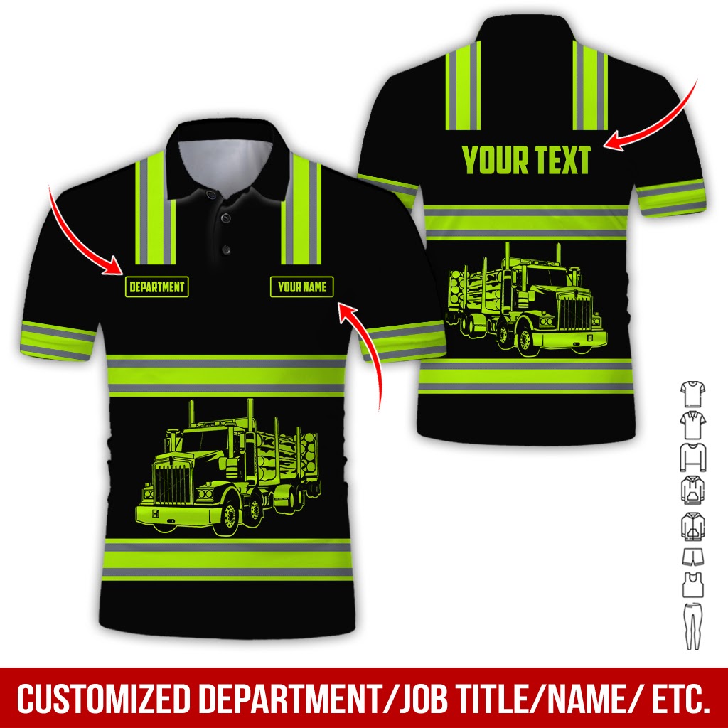 Custom Name Love Logging Truck Uniform Clothes, Personalized Trucker Apparel