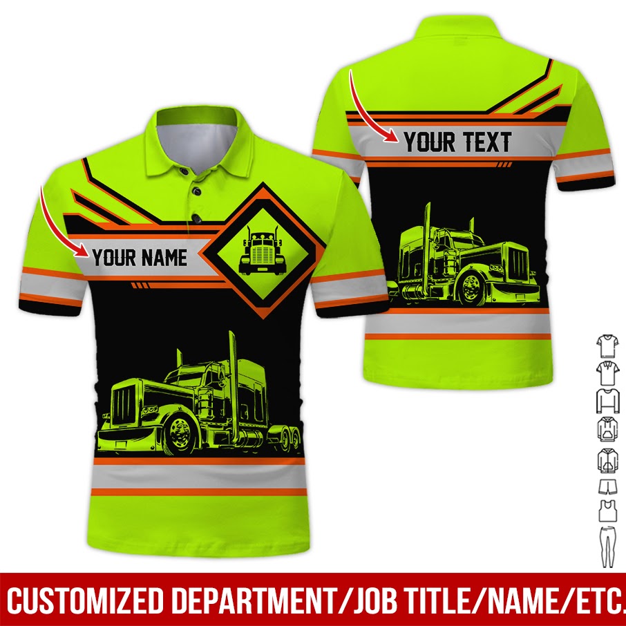 Custom Text and Love Truck Uniform Printed Clothes, Custom Driver Apparel