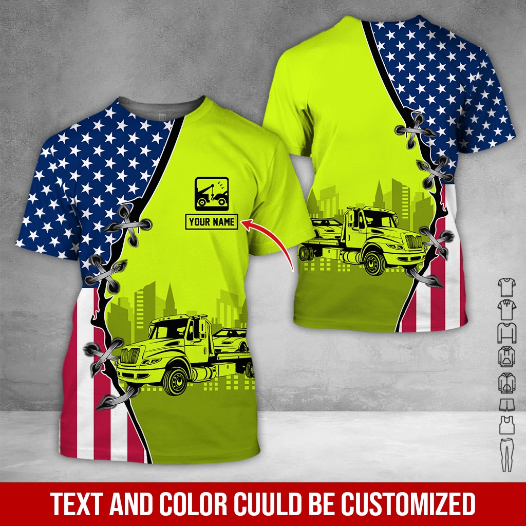 Custom Name Love Tow Truck Uniform Clothes, Personalized Tow Driver Gear