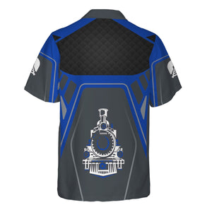 Railspirit Personalized Long Island Railroad Hawaiian Shirt Steam Locomotive Engine Graphic Train Shirt All Over Print