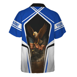 Railspirit Personalized Long Island Railroad Hawaiian Shirt American Eagle Vintage Train Shirt