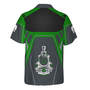 Railspirit Personalized Elgin Joliet And Eastern Railroad Hawaiian Shirt Steam Locomotive Engine Graphic Train Shirt All Over Print