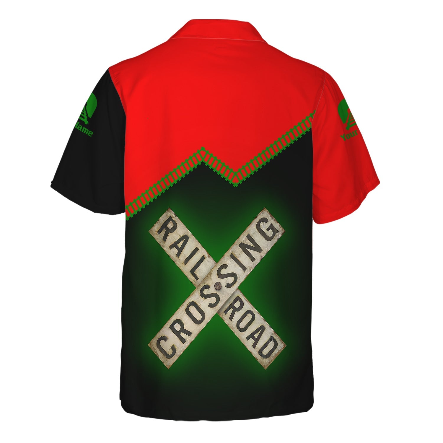 Railspirit Personalized Elgin Joliet And Eastern Railroad Hawaiian Shirt Railroad Crossing Printed Train Track Shirt